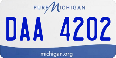 MI license plate DAA4202