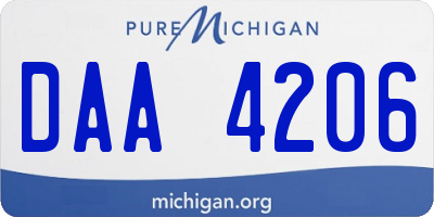 MI license plate DAA4206