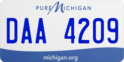 MI license plate DAA4209