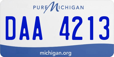 MI license plate DAA4213