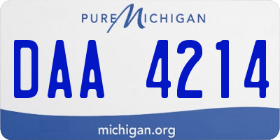 MI license plate DAA4214