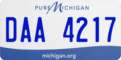 MI license plate DAA4217