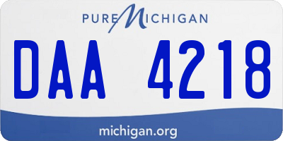 MI license plate DAA4218
