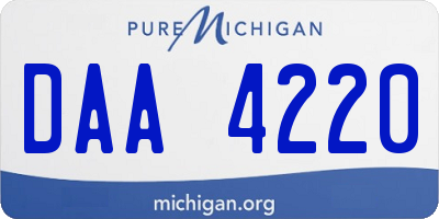 MI license plate DAA4220