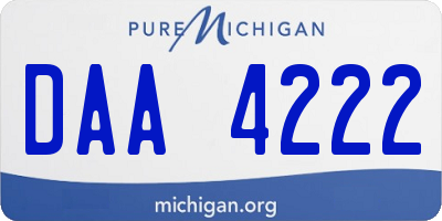 MI license plate DAA4222