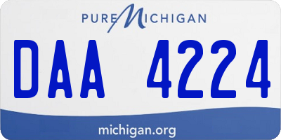 MI license plate DAA4224