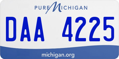 MI license plate DAA4225