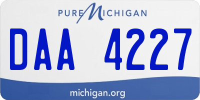 MI license plate DAA4227