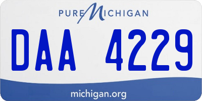 MI license plate DAA4229