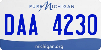 MI license plate DAA4230