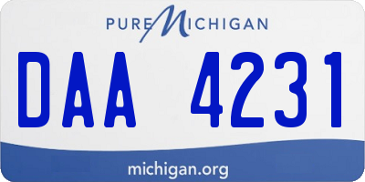 MI license plate DAA4231