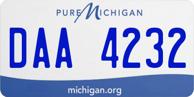 MI license plate DAA4232