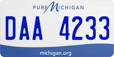 MI license plate DAA4233