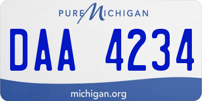 MI license plate DAA4234