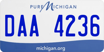 MI license plate DAA4236