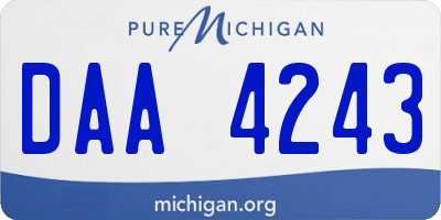 MI license plate DAA4243