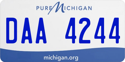 MI license plate DAA4244