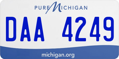 MI license plate DAA4249