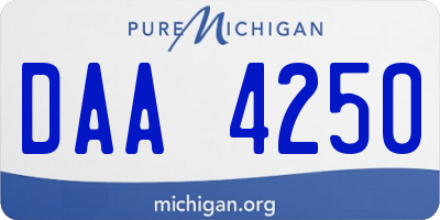 MI license plate DAA4250