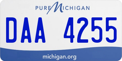 MI license plate DAA4255