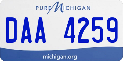MI license plate DAA4259