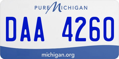 MI license plate DAA4260