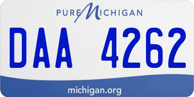 MI license plate DAA4262