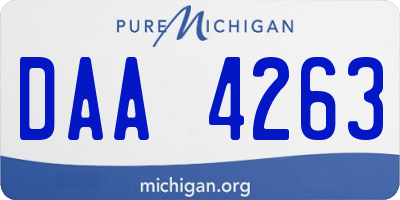 MI license plate DAA4263