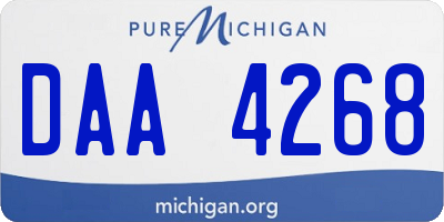 MI license plate DAA4268