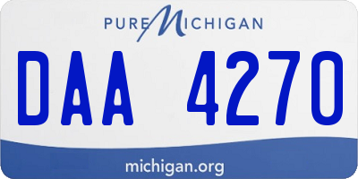 MI license plate DAA4270