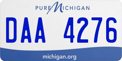 MI license plate DAA4276