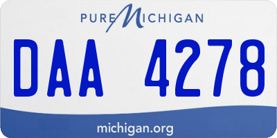 MI license plate DAA4278