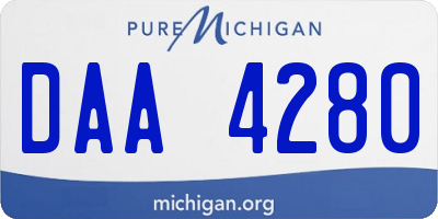 MI license plate DAA4280