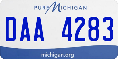 MI license plate DAA4283