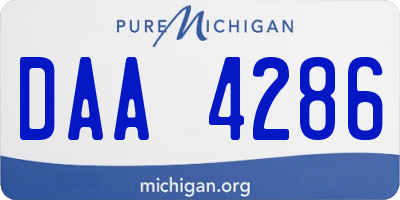 MI license plate DAA4286