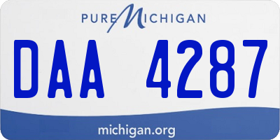 MI license plate DAA4287