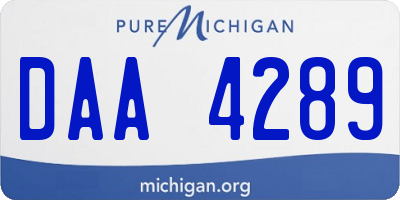 MI license plate DAA4289