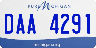 MI license plate DAA4291