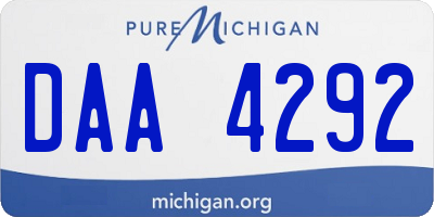 MI license plate DAA4292