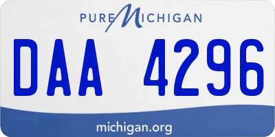 MI license plate DAA4296