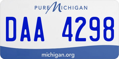 MI license plate DAA4298