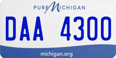 MI license plate DAA4300