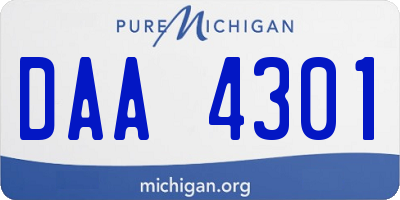 MI license plate DAA4301