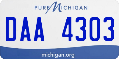 MI license plate DAA4303