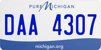 MI license plate DAA4307