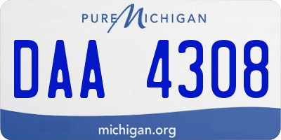 MI license plate DAA4308