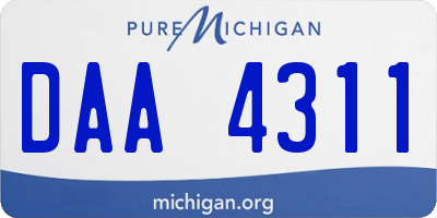 MI license plate DAA4311