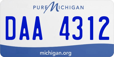 MI license plate DAA4312