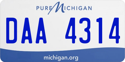 MI license plate DAA4314