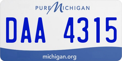 MI license plate DAA4315